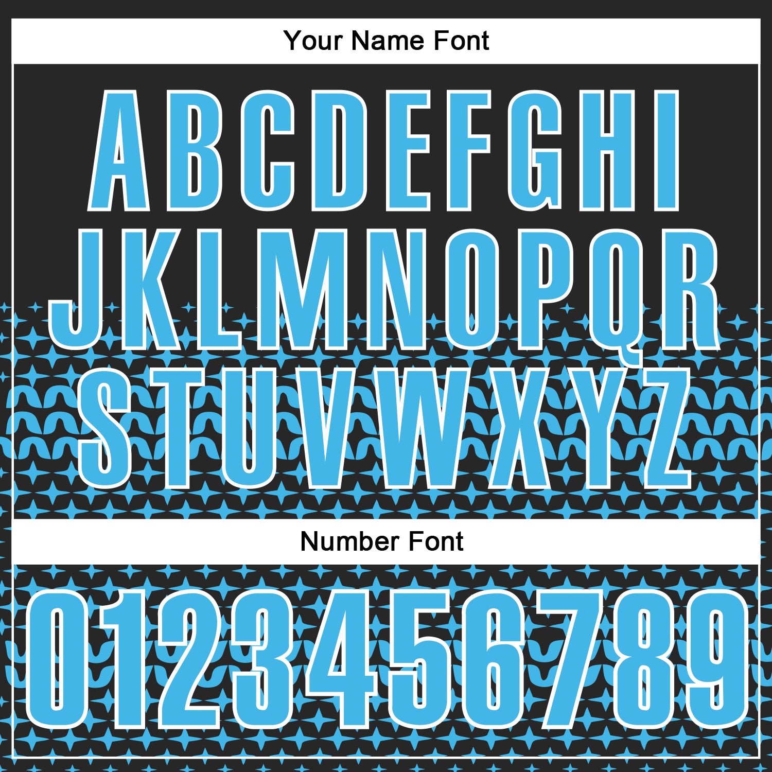 Custom Black Sky Blue-White 3D Pattern Design Star Performance Polo Shirt