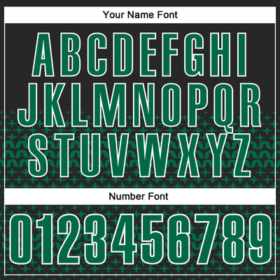 Custom Black Kelly Green-White 3D Pattern Design Star Performance Polo Shirt