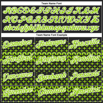 Custom Black Neon Green-White 3D Pattern Design Star Performance Polo Shirt