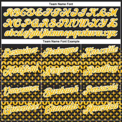 Custom Black Gold-White 3D Pattern Design Star Performance Polo Shirt