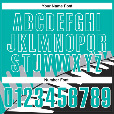 Custom Aqua Black Gray-White 3D Pattern Design Geometric Shapes Performance Polo Shirt