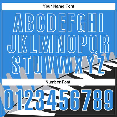 Custom Powder Blue Black Gray-White 3D Pattern Design Geometric Shapes Performance Polo Shirt