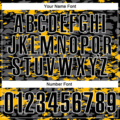 Custom Black Steel Gray Gold-White 3D Pattern Design Splash Performance Polo Shirt