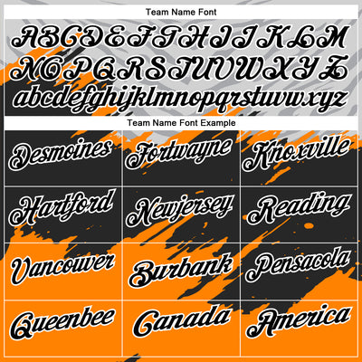 Custom Bay Orange Black Gray-White 3D Pattern Design Splash Performance Polo Shirt