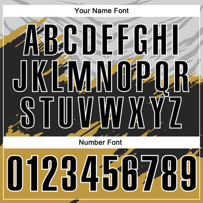 Custom Old Gold Black Gray-White 3D Pattern Design Splash Performance Polo Shirt