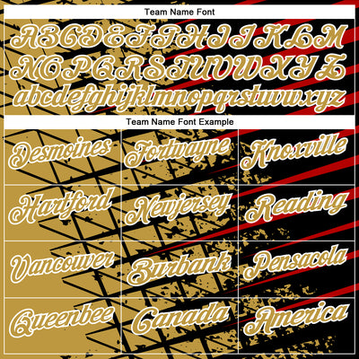 Custom Black Old Gold Red-White 3D Pattern Design Grid And Fragment Art Performance Polo Shirt