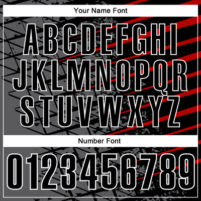 Custom Black Steel Gray Red-White 3D Pattern Design Grid And Fragment Art Performance Polo Shirt