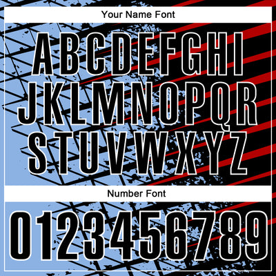 Custom Black Light Blue Red-White 3D Pattern Design Grid And Fragment Art Performance Polo Shirt