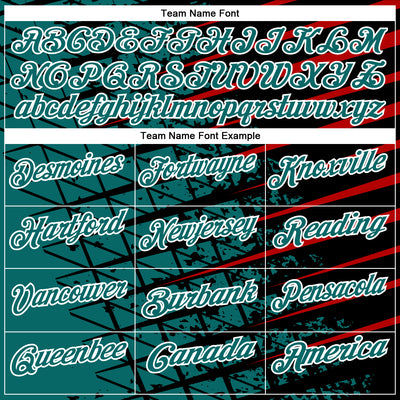 Custom Black Teal Red-White 3D Pattern Design Grid And Fragment Art Performance Polo Shirt