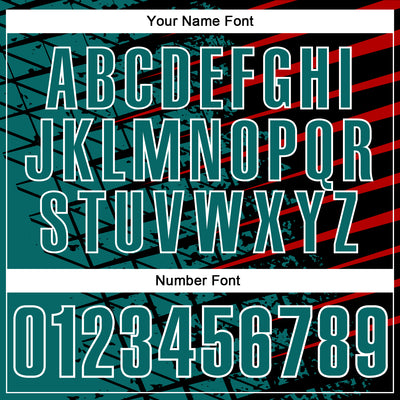 Custom Black Teal Red-White 3D Pattern Design Grid And Fragment Art Performance Polo Shirt