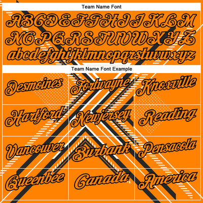 Custom Bay Orange Black-White 3D Pattern Design Geometric Shapes Performance Polo Shirt