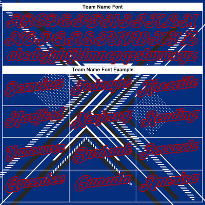 Custom Royal Black Red-White 3D Pattern Design Geometric Shapes Performance Polo Shirt