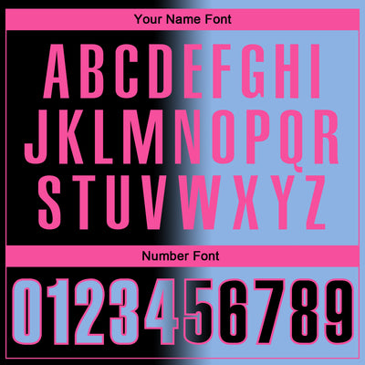 Custom Black Light Blue-Pink 3D Gradient Fashion Performance Polo Shirt