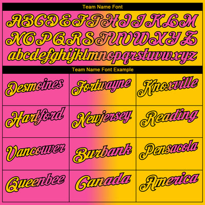 Custom Yellow Pink-Black 3D Gradient Fashion Performance Polo Shirt