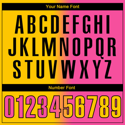 Custom Yellow Pink-Black 3D Gradient Fashion Performance Polo Shirt