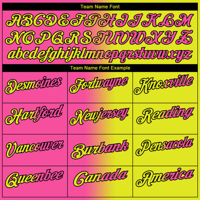 Custom Neon Yellow Pink-Black 3D Gradient Fashion Performance Polo Shirt