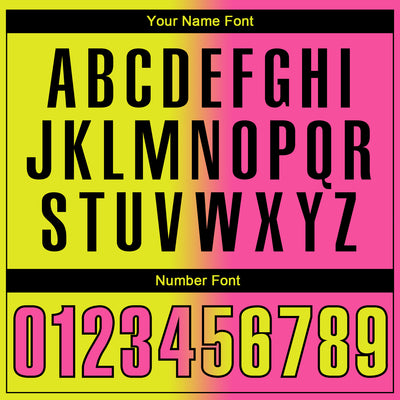 Custom Neon Yellow Pink-Black 3D Gradient Fashion Performance Polo Shirt