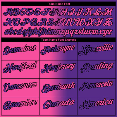 Custom Purple Pink-Black 3D Gradient Fashion Performance Polo Shirt