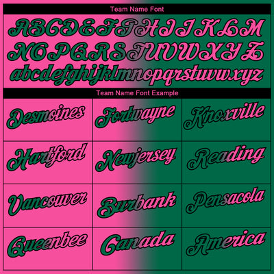 Custom Kelly Green Pink-Black 3D Gradient Fashion Performance Polo Shirt