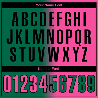 Custom Kelly Green Pink-Black 3D Gradient Fashion Performance Polo Shirt