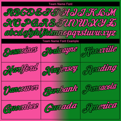 Custom Grass Green Pink-Black 3D Gradient Fashion Performance Polo Shirt