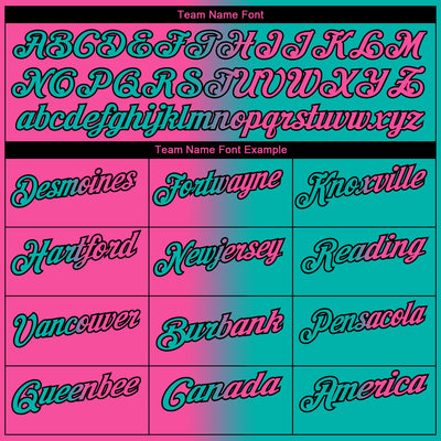 Custom Aqua Pink-Black 3D Gradient Fashion Performance Polo Shirt