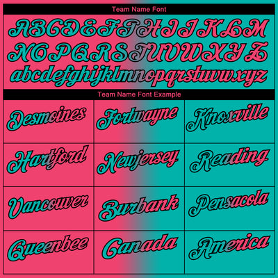 Custom Aqua Neon Pink-Black 3D Gradient Fashion Performance Polo Shirt