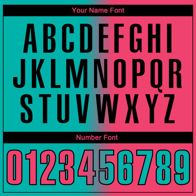 Custom Aqua Neon Pink-Black 3D Gradient Fashion Performance Polo Shirt