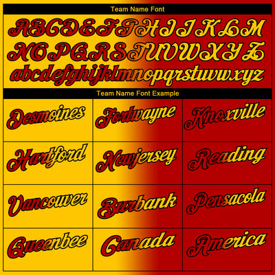 Custom Red Yellow-Black 3D Gradient Fashion Performance Polo Shirt