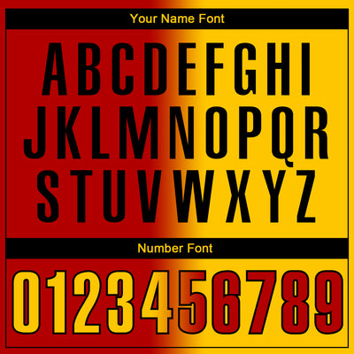 Custom Red Yellow-Black 3D Gradient Fashion Performance Polo Shirt