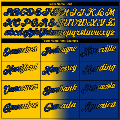 Custom Royal Yellow-Black 3D Gradient Fashion Performance Polo Shirt