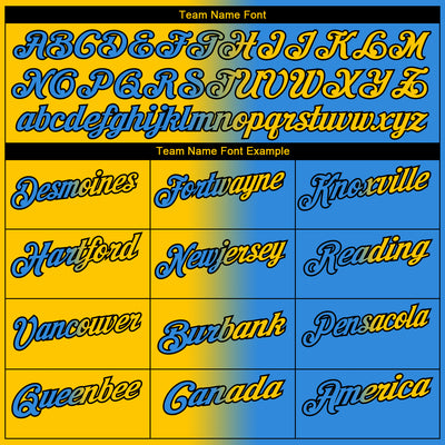 Custom Powder Blue Yellow-Black 3D Gradient Fashion Performance Polo Shirt