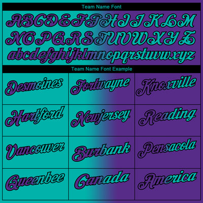 Custom Purple Aqua-Black 3D Gradient Fashion Performance Polo Shirt