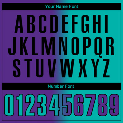 Custom Purple Aqua-Black 3D Gradient Fashion Performance Polo Shirt