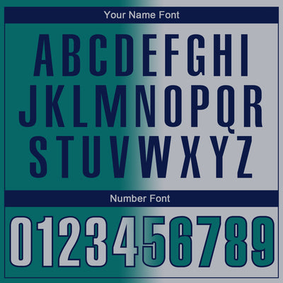 Custom Teal Gray-Navy 3D Gradient Fashion Performance Polo Shirt