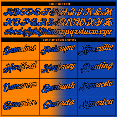 Custom Thunder Blue Bay Orange-Black 3D Gradient Fashion Performance Polo Shirt