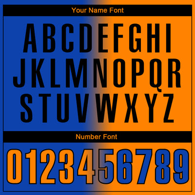 Custom Thunder Blue Bay Orange-Black 3D Gradient Fashion Performance Polo Shirt