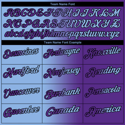 Custom Purple Light Blue-Black 3D Gradient Fashion Performance Polo Shirt