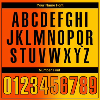 Custom Orange Yellow-Black 3D Gradient Fashion Performance Polo Shirt