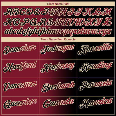 Custom Black Crimson-City Cream 3D Gradient Fashion Performance Polo Shirt