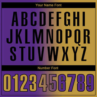 Custom Purple Old Gold-Black 3D Gradient Fashion Performance Polo Shirt