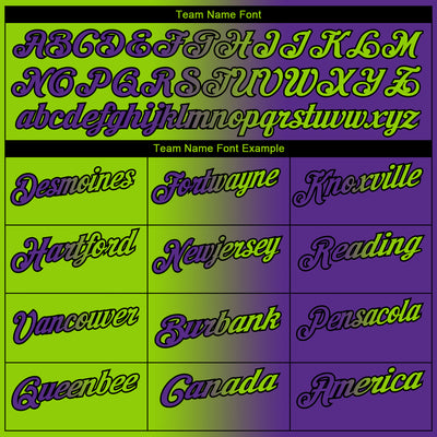 Custom Purple Neon Green-Black 3D Gradient Fashion Performance Polo Shirt