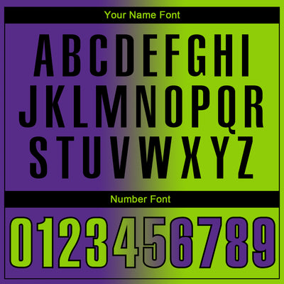 Custom Purple Neon Green-Black 3D Gradient Fashion Performance Polo Shirt