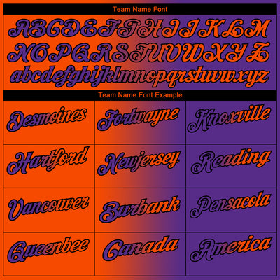 Custom Purple Orange-Black 3D Gradient Fashion Performance Polo Shirt