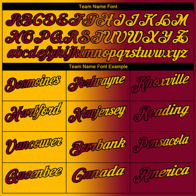 Custom Maroon Gold-Black 3D Gradient Fashion Performance Polo Shirt