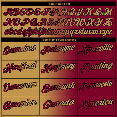 Custom Maroon Old Gold-Black 3D Gradient Fashion Performance Polo Shirt