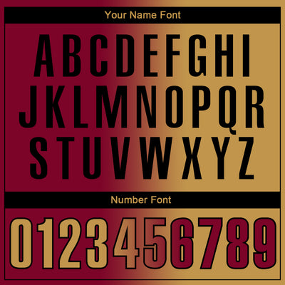 Custom Maroon Old Gold-Black 3D Gradient Fashion Performance Polo Shirt