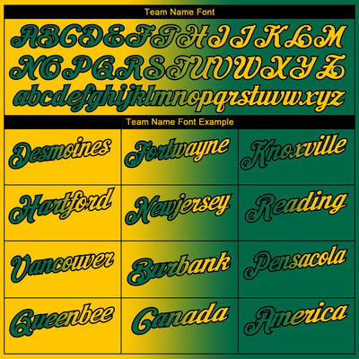 Custom Kelly Green Yellow-Black 3D Gradient Fashion Performance Polo Shirt