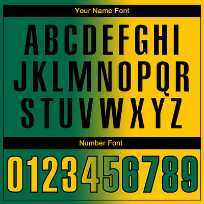 Custom Kelly Green Yellow-Black 3D Gradient Fashion Performance Polo Shirt