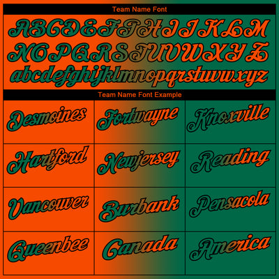 Custom Kelly Green Orange-Black 3D Gradient Fashion Performance Polo Shirt